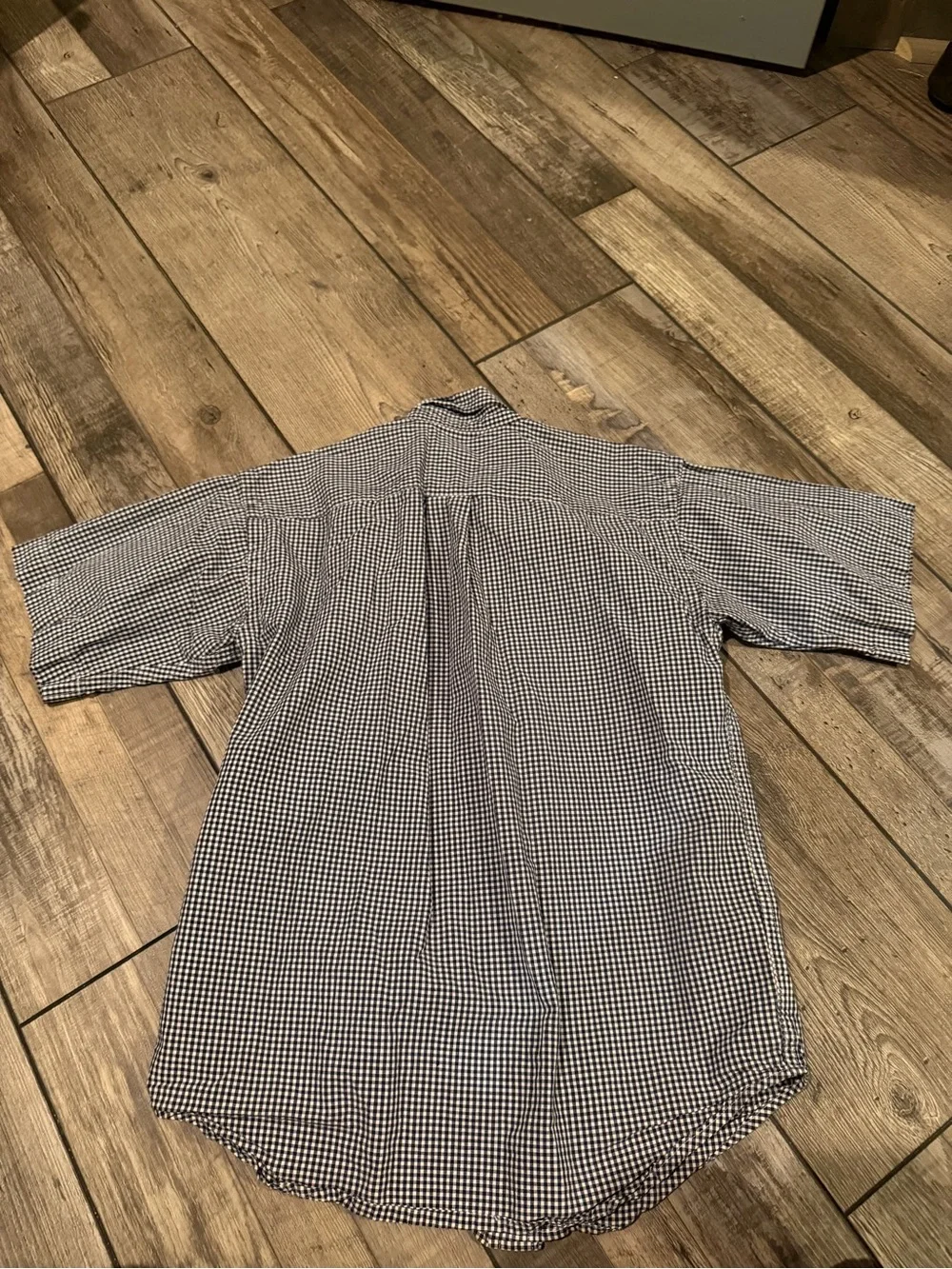 Boys Polo Blue Check Short-Sleeve Button-Down Shirt Size Small )8/10)